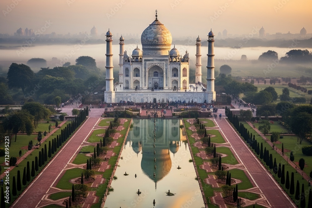 Photo a beautiful Taj Mahal India monument - obrazy, fototapety, plakaty 