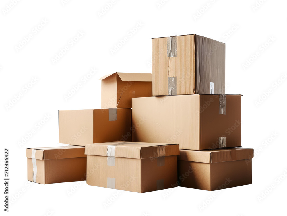 Delivery Boxes Isolated on Transparent or White Background, PNG Delivery Boxes Isolated on Transparent or White Background, PNG