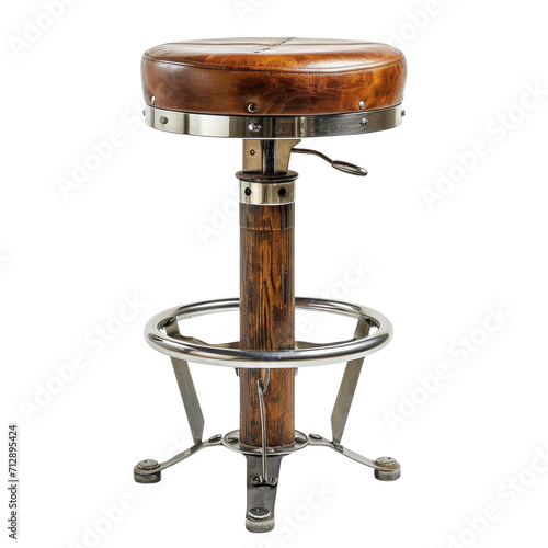 Adjustable Bar Stool Isolated on Transparent or White Background, PNG