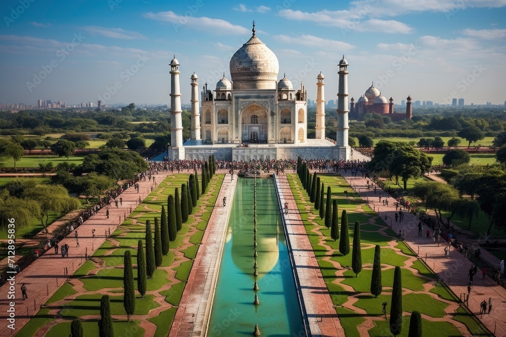 Fototapeta premium Photo a beautiful Taj Mahal India monument