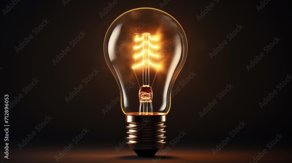 An electric light bulb on a dark background. An electric light bulb on a dark background.