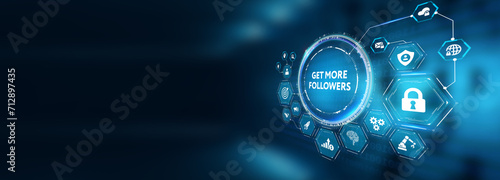 Get more followers concept. Business, Technology, Internet and network concept. 3d illustration