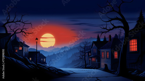 halloween night scene