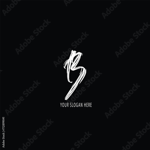 b text logo design with different color or style