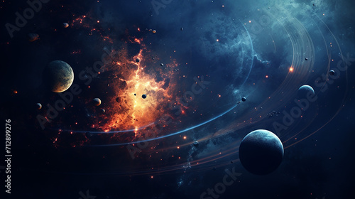 abstract planets on space texture