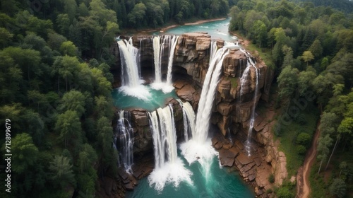 Aerial view of waterfall 