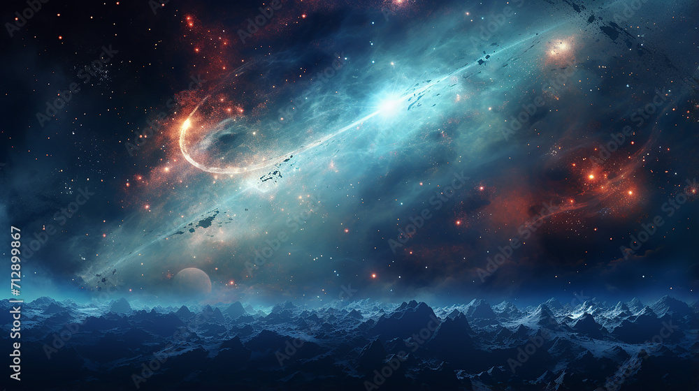 Fototapeta premium deep space background with beautiful stars and galaxies