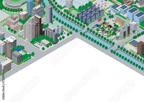 街並みの立体図. 都市の景観. 