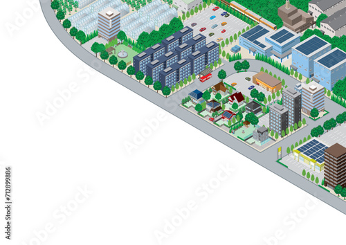 街並みの立体図. 都市の景観. 