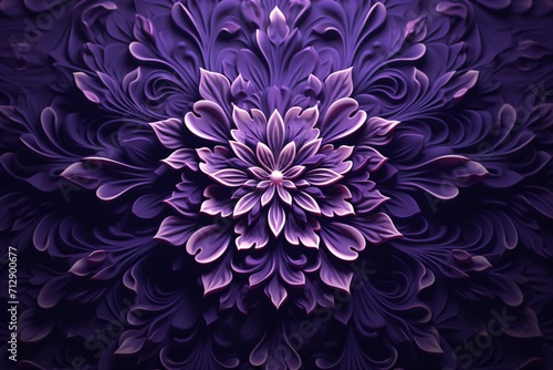 Purple color floral pattern in 3d photo