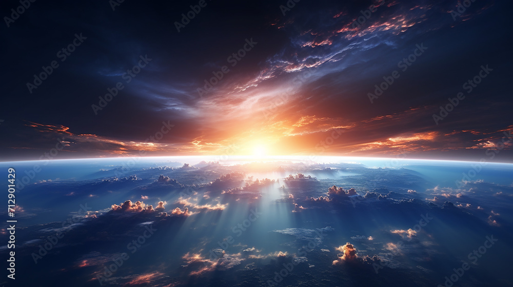 beautiful space scene with sunrise over group of planets in space beautiful space scene with sunrise over group of planets in space