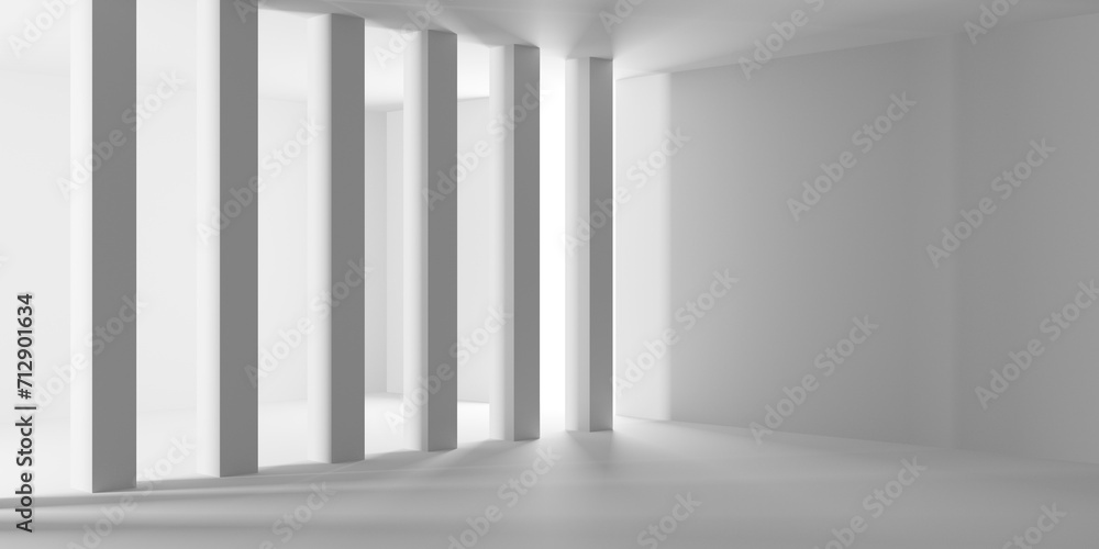 Naklejka premium Empty Room. Abstract Futuristic Interior