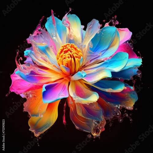 Aspen Flower neon Color AI Generated pictures