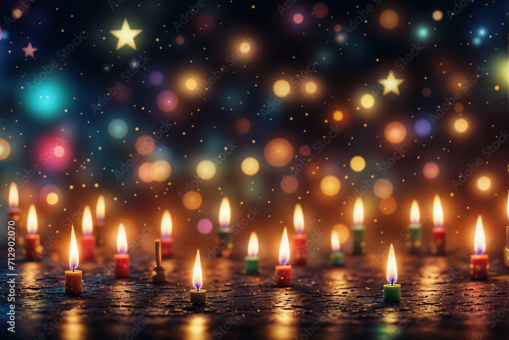 Twinkling Lights, Neon Glitter Particles Background Twinkling Lights, Neon Glitter Particles Background