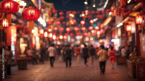Chinese new year street at night