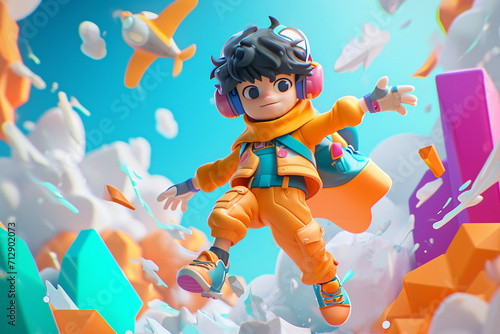 game character background 3d stylish wallpaper illustration