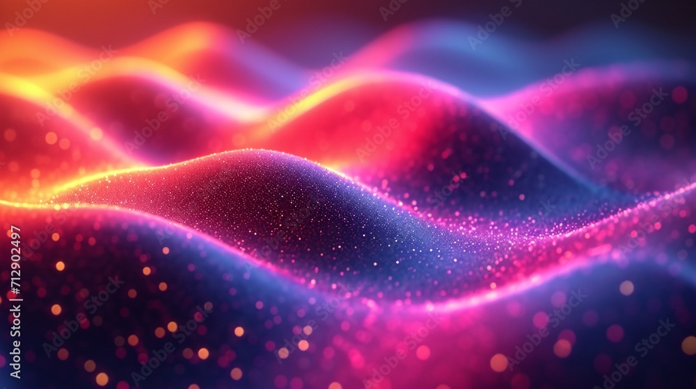 Vibrant, glossy neon wave in 3D, curving with a holographic sheen. Abstract, multicolored background for depth. HD camera clarity. Vibrant, glossy neon wave in 3D, curving with a holographic sheen. Abstract, multicolored background for depth. HD camera clarity.