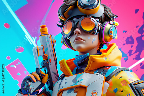 game character background 3d stylish wallpaper illustration