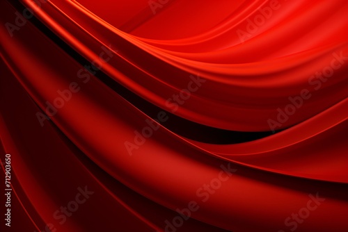 Red wallpaper will silky smooth fabric drapes waves pattern or swirl texture photo