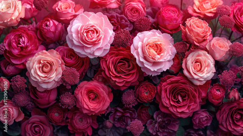 Luxurious Roses in Radiant Reds and Pinks