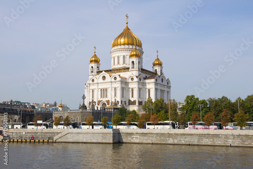 View of the Cathedral of Christ the Savior on a sunny September day, Moscow