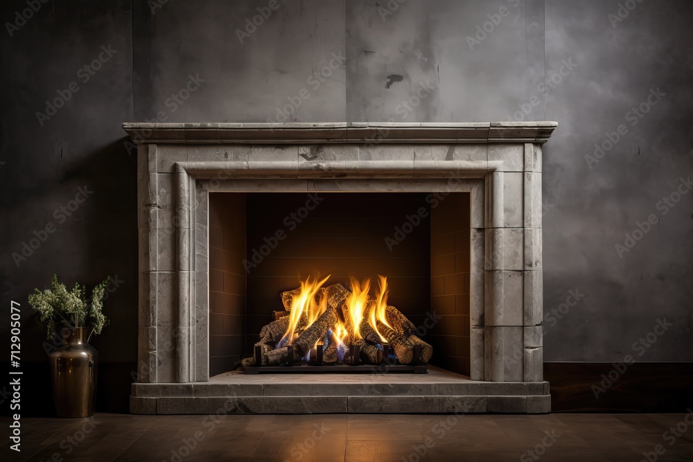 Cozy fireplace in a minimalist style Cozy fireplace in a minimalist style