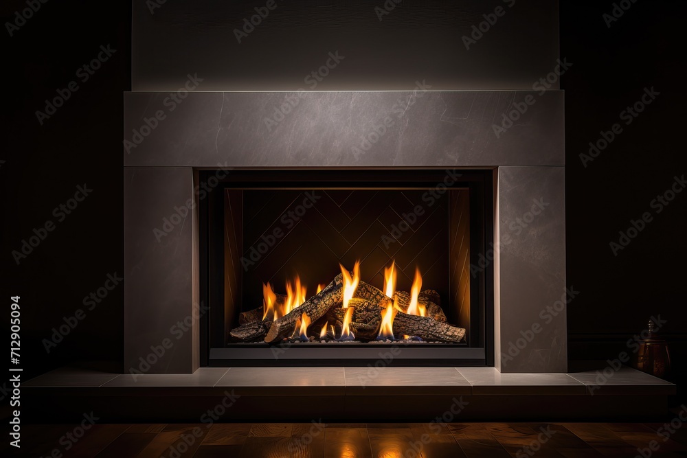 Cozy fireplace in a minimalist style Cozy fireplace in a minimalist style