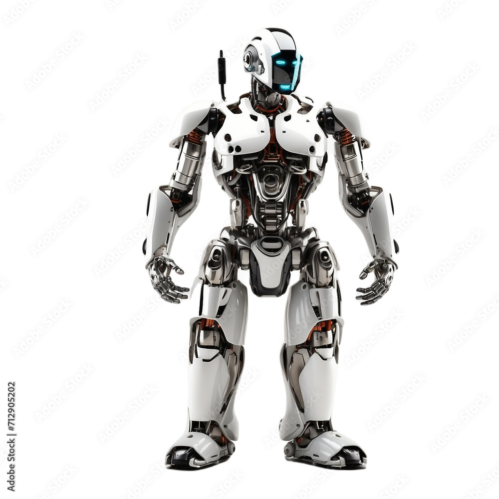 A robot in isolation, isolated robotic concept, single robot on a white backdrop A robot in isolation, isolated robotic concept, single robot on a white backdrop