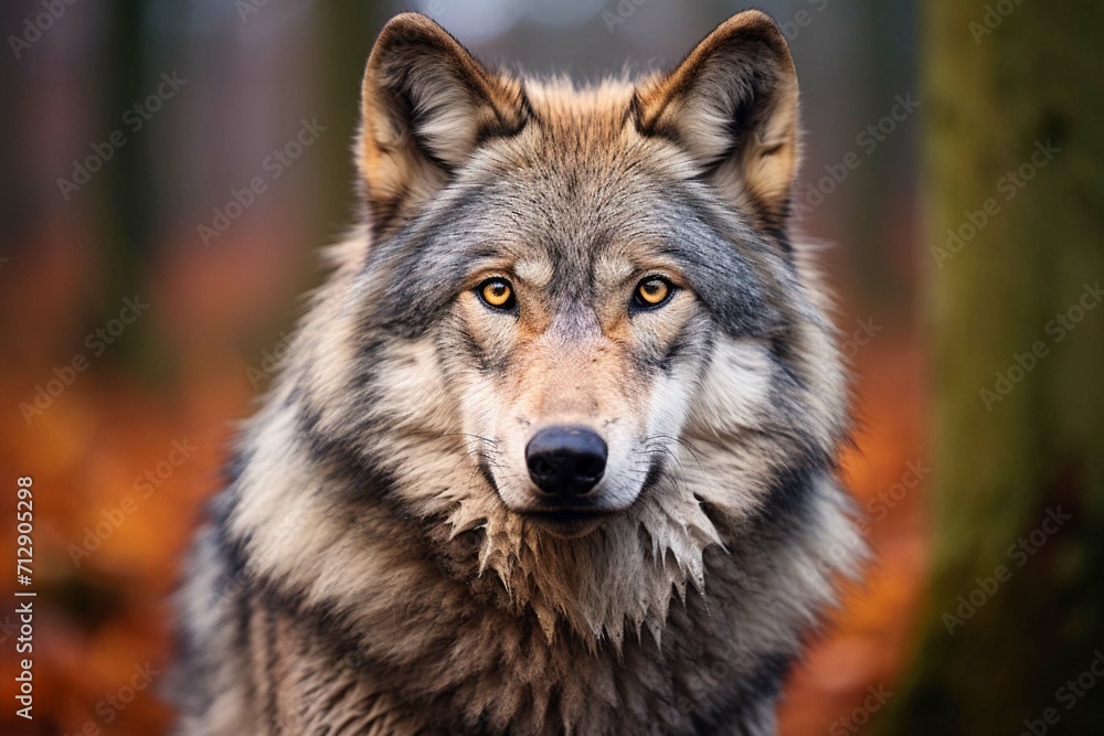 A grey wolf Canis lupus 