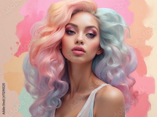 pastel color portrait of a woman