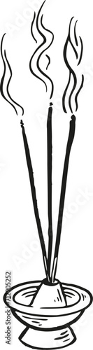 Incene Stick Hand Drawn Illustration