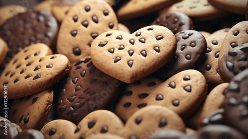 Chocolate-Drizzled Affection: Heart-Shaped Cookies with Chocolate Accents 