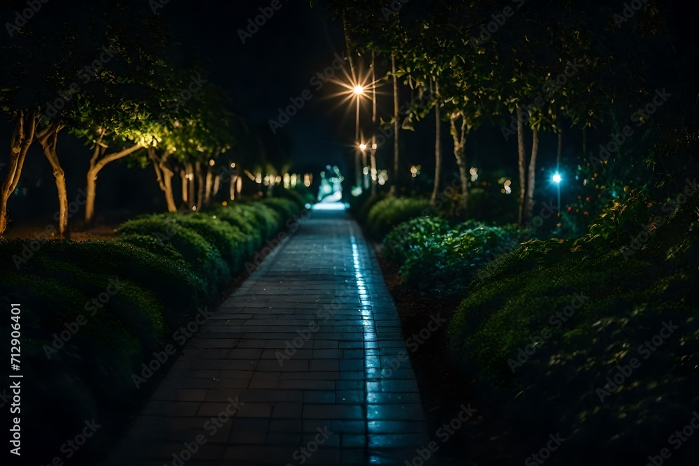 Obraz premium night city street