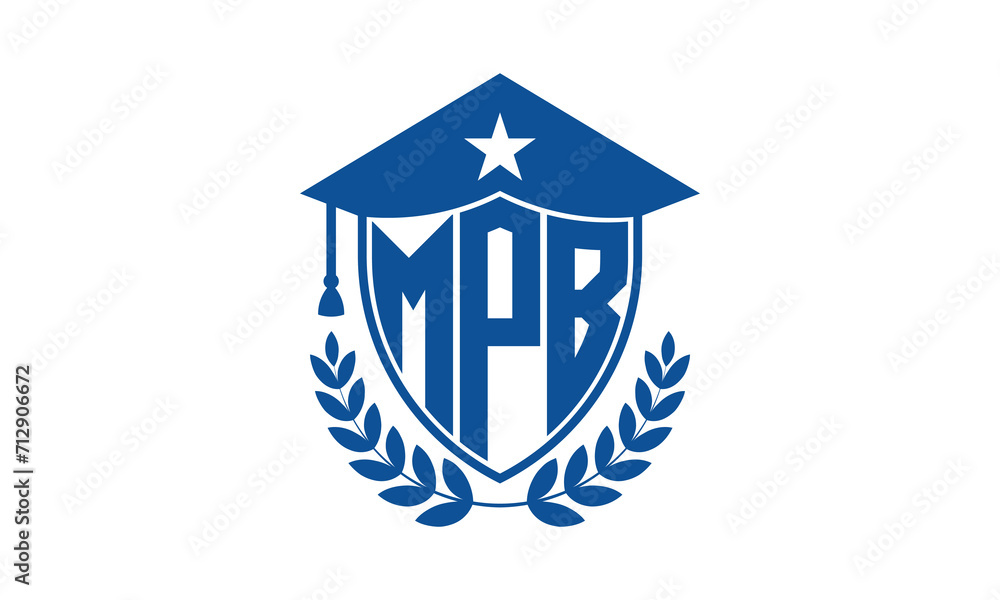 MPB three letter iconic academic logo design vector template. monogram, abstract, school, college, university, graduation cap symbol logo, shield, model, institute, educational, coaching canter, tech MPB three letter iconic academic logo design vector template. monogram, abstract, school, college, university, graduation cap symbol logo, shield, model, institute, educational, coaching canter, tech