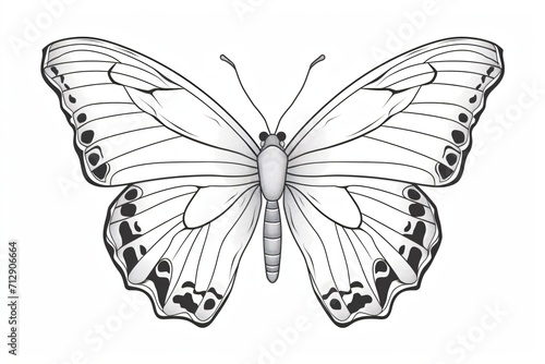 Black and white outline of a butterfly for coloring book