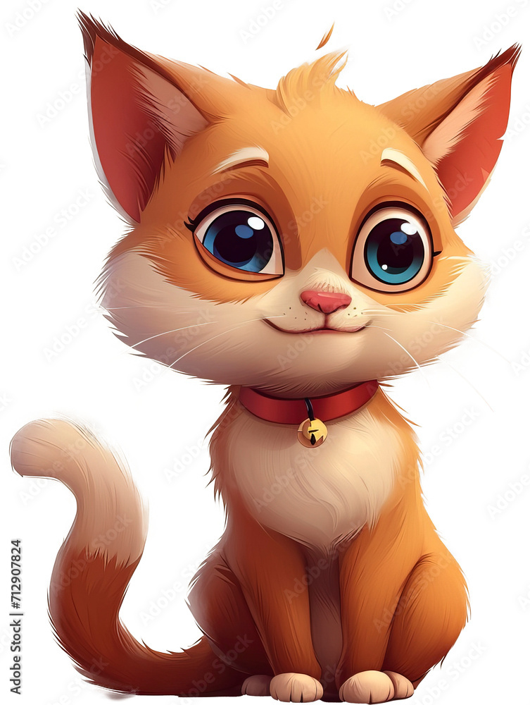 Cute cat cartoon style isolated on transparent background. PNG Cute cat cartoon style isolated on transparent background. PNG