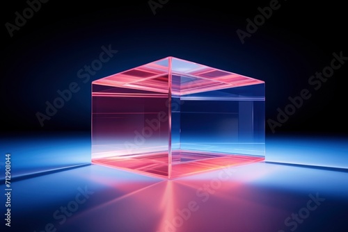 A visually striking glass cube