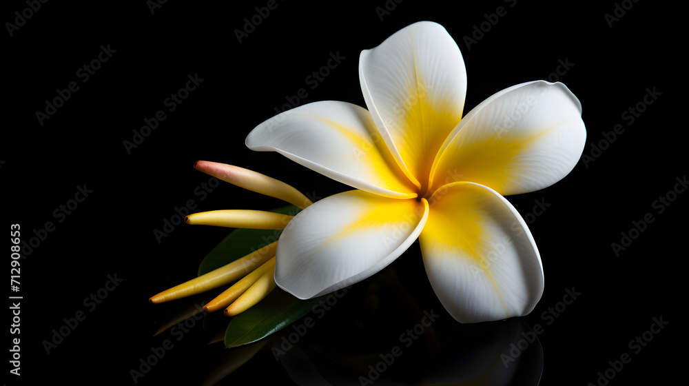 frangipani flower isolated on black frangipani flower isolated on black