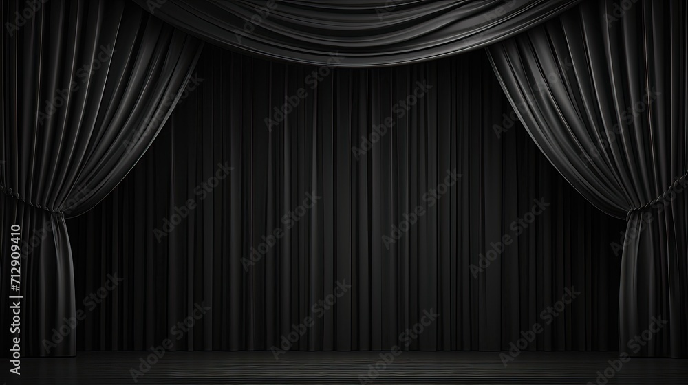 Fototapeta premium Beautiful dark stage curtains