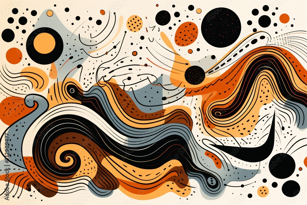 Naklejka premium Colorful doodle art
