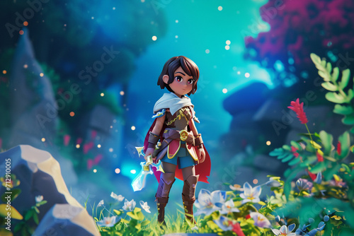 game character background 3d stylish wallpaper illustration