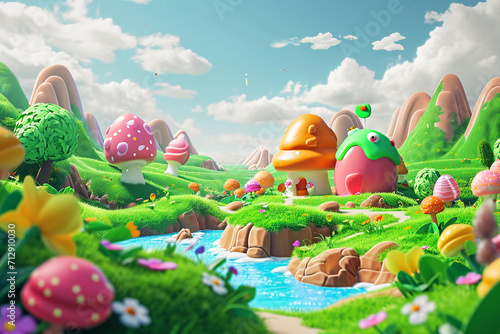 game character background 3d stylish wallpaper illustration