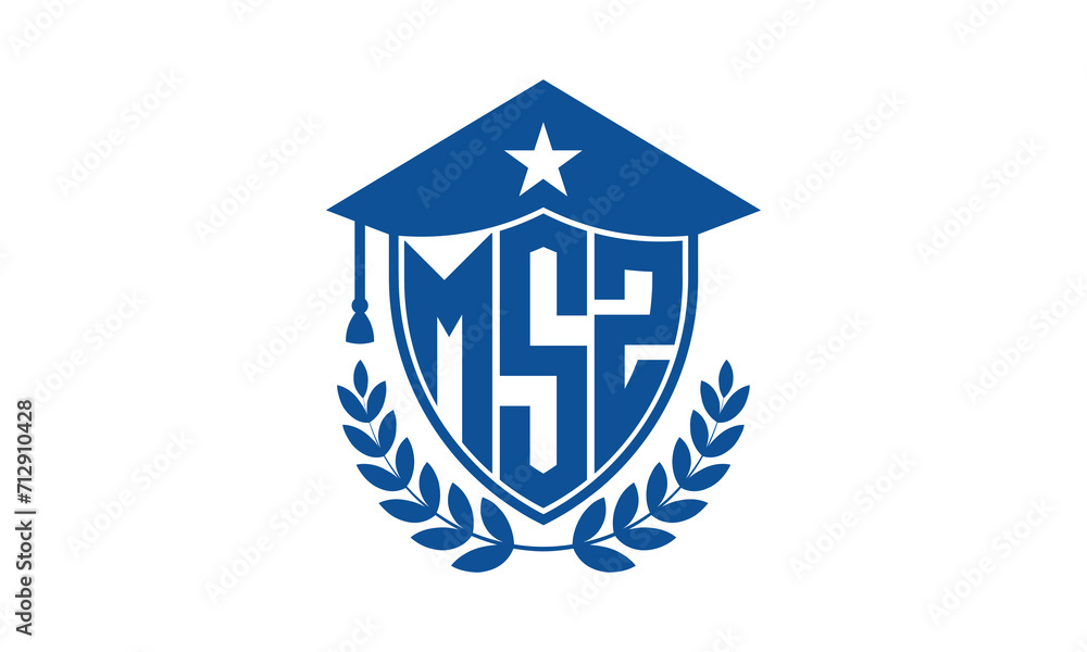 MSZ three letter iconic academic logo design vector template. monogram, abstract, school, college, university, graduation cap symbol logo, shield, model, institute, educational, coaching canter, tech MSZ three letter iconic academic logo design vector template. monogram, abstract, school, college, university, graduation cap symbol logo, shield, model, institute, educational, coaching canter, tech