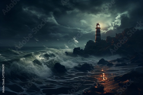 A lighthouse near the ocean