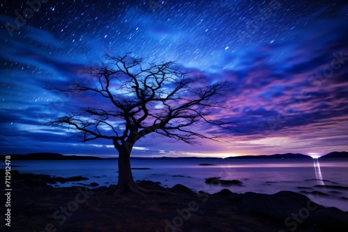 Night time beach photography with night sky and a beautiful landscape