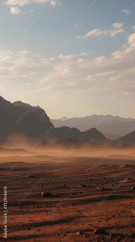 desert landscape with rocks