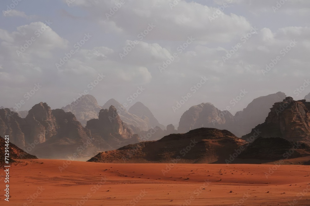 desert landscape with rocks