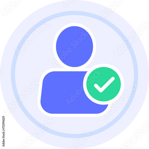 active user verified user modern icon illustration