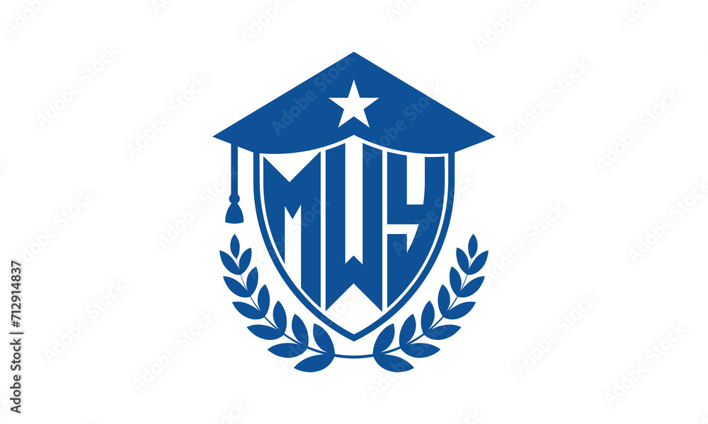 MWY three letter iconic academic logo design vector template. monogram, abstract, school, college, university, graduation cap symbol logo, shield, model, institute, educational, coaching canter, tech MWY three letter iconic academic logo design vector template. monogram, abstract, school, college, university, graduation cap symbol logo, shield, model, institute, educational, coaching canter, tech