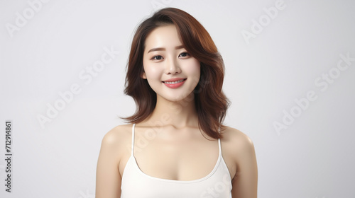 Elegant Portrait: Radiant Korean Woman with a Warm Smile 